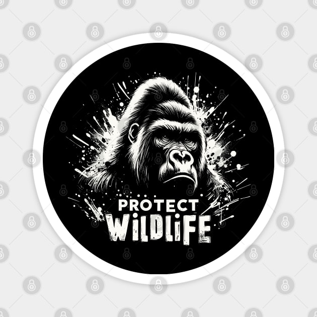 Protect Wildlife - Gorilla Magnet by PrintSoulDesigns